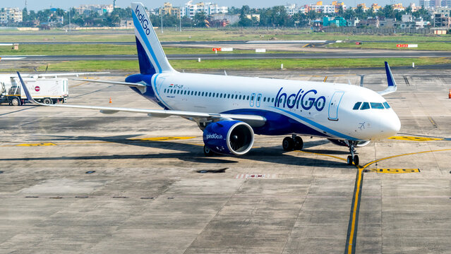 InterGlobe Aviation Ltd, IndiGo Airlines Aircraft Getting Ready For Takeoff