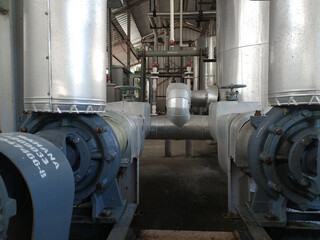 Naklejka premium Industrial Water Cool Motors Pump and water line system.