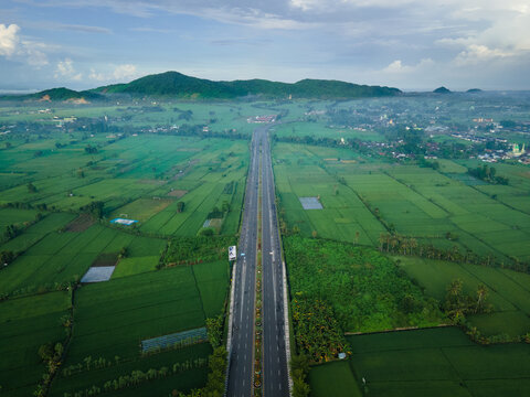 Lombok bypass road aerial view