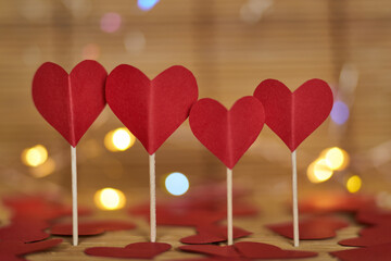 A favorite holiday of young people, both women and men, Valentine's Day, two red hearts are a...