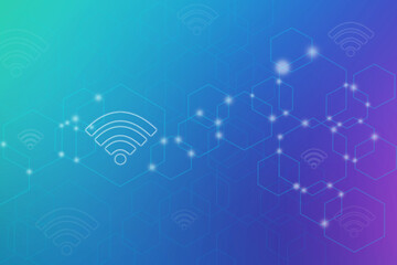 2d illustration wifi wi-fi futuristic technology background concept

