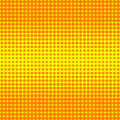 Seamless background of circles. Orange circles on a yellow background. Reducing the size of the circles to the middle of the background.