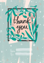 Cute hand drawn greeting card A5 size for thouse you want to thankfulness - 485365995