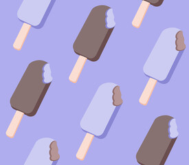 pastel seamless vector pattern with ice cream