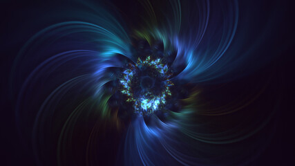 3D rendering abstract blue fractal light background