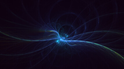 3D rendering abstract blue fractal light background
