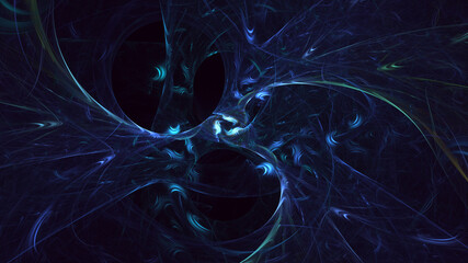 3D rendering abstract blue fractal light background