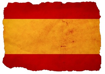 Spain flag painted on old grunge paper