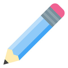 Pencil Flat Icon Isolated On White Background