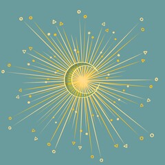 Abstract gold moon