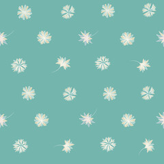pattern with small flowers on green background