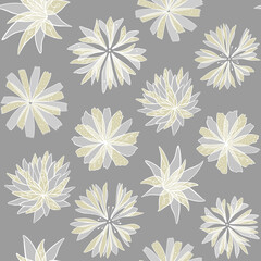Pattern with white and yellow flowers