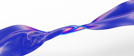 Fluid design twisted shapes holographic 3D abstract background iridescent wallpaper
