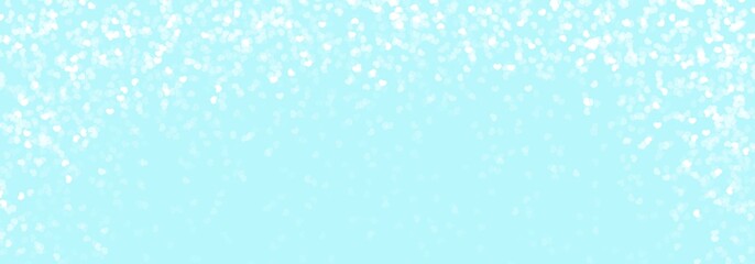 Illustration white hearts on pastel light blue background. Abstract hearts snow