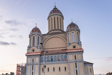 Exterior of Assumption Church of Our Lady in Satu Mare city, Romania