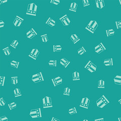 Green American flag icon isolated seamless pattern on green background. Flag of USA. United States of America. Vector