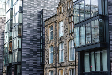 Old renovated and modern building in former hospital are called Quartermile estate in Edinburgh...