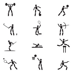 Set of modern vector graphics of a collection of sport icons