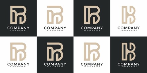 Set of collection initial letter b logo design template.