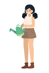 girl with watering can