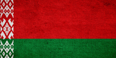 Belarus flag painted on old grunge paper