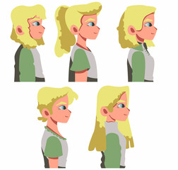 girls character in flat style