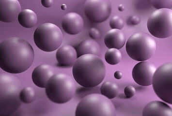 Group of pink spheres 3d illustration