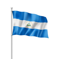 Nicaragua flag isolated on white