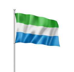 Sierra Leone flag isolated on white