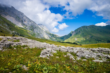 Mountain landscape in The Grand-Bornand, France