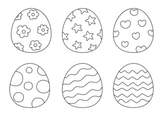Set of eggs for easter day isolated on white background. vector Illustration.