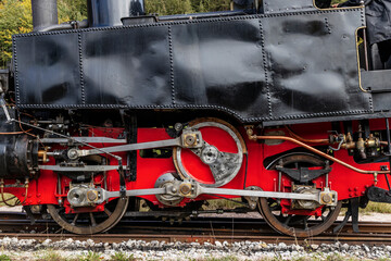 Obraz premium Historical steam locomotive, Achensee lake railroad, Tiro, Austria