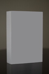 geschlossenes weißes leeres Buch mit unscharfen Hintergrund 3D, als Schablone nutzbar