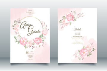 Romantic Flower Wedding Invitations Card