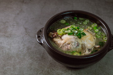 Samgyetang, Korean Ginseng Chicken Soup : Tender, whole, young chicken stuffed with ginseng,...