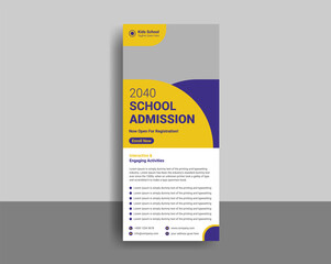 School Education Rack Card Design Template For Kids. Junior School Admission Dl Flyer Design.