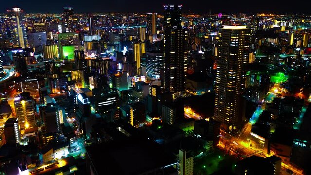 大阪夜景　タイムラプス