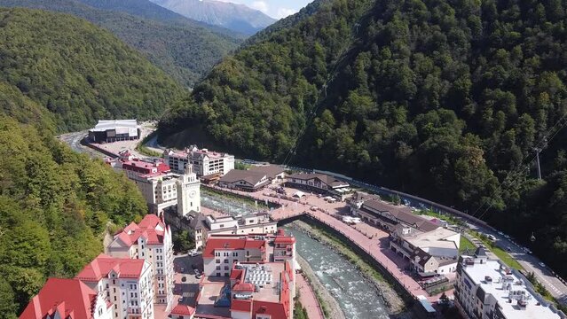 Rosa Khutor. Olympic Village. Krasnaya Polyana. Sochi. Russia. Caucasus mountains. Resorts of Russia. The most beautiful resorts in Russia.