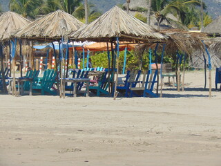 Plakat umbrellas on the beach