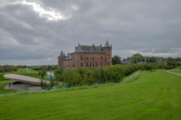 Fototapeta na wymiar Terrain Around The Muiderslot Castle At Muiden The Netherlands 31-8-2021