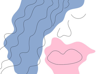 vector lines abstract human composition, illustration, wallpaper and background in pastel hues