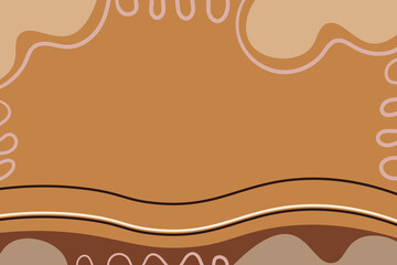 Brown background with abstract memphis illustrations in earth tone Free Vector