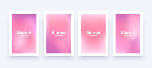 Obraz na płótnie Canvas Gradient background set. Soft color. Bright colorful colors. Simple modern screen design. Purple, pink and red colors. Vibrant style template. Vector illustration.