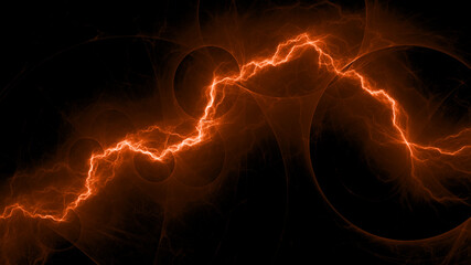 Burning hot plasma lightning, abstract energy and electricity background