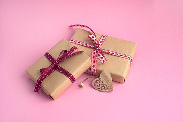 beautiful boxes on a pink background