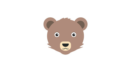 Bear Face Vector Flat Icon
