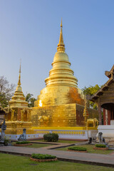 Wat Pra Sing temple, the destination landmark historical temple in Chiangmai Province, Northern of Thailand.