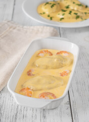 Quenelle with Hollandaise sauce