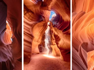 Schilderijen op glas Antelope Canyon, Arizona - abstract background. Travel and nature concept. © emotionpicture