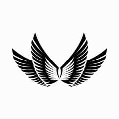 wing fly logo design vector template
